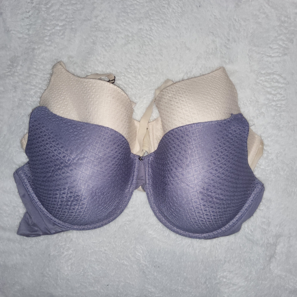 Simply Vera Vera Wang 2Pck - Lavender and Cream Smooth Plunge Bra Set